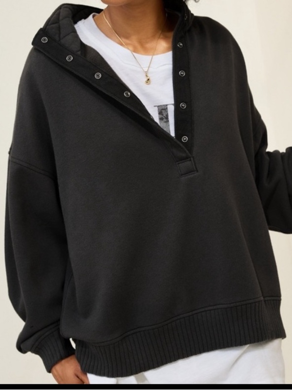 Aerie Oh Snap! Smoked Gray Sweatshirt Size Medium,NWT,